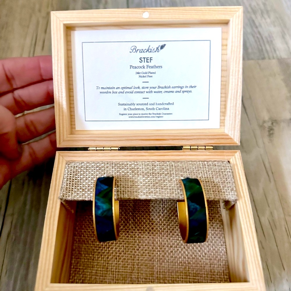 Brackish Earrings~ made by hand in Charleston SC~ hand stamped box is included.
